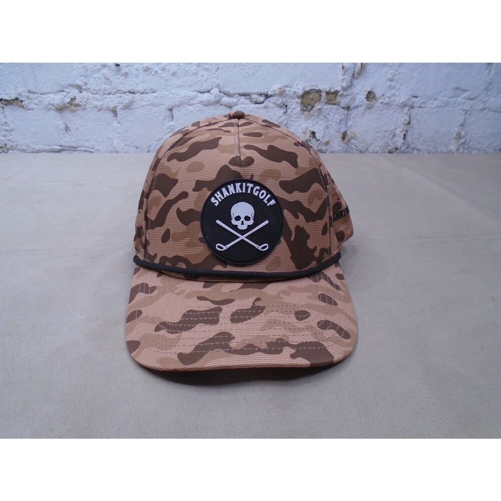 Mens Shank It Golf Camo Snapback Hat Funny Golfing Cap Preppy Golfer Skull
